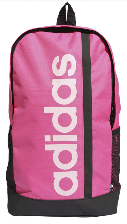 Mochila adidas Dama Essentials Linear Training Rosa Mujer Casual Bolsillo Lateral Cierre Correas Ajustables Laptop Bolsillo Frontal Capacidad 22.5 Lt