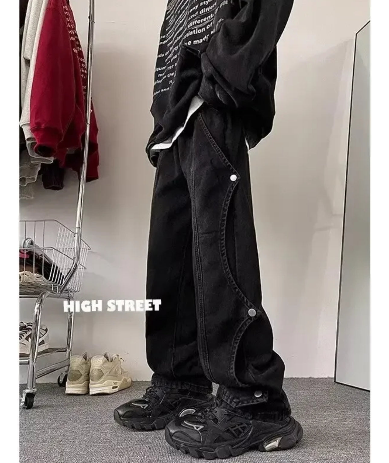 INTERNACIONAL Jeans De Hombre De Pierna Recta Holgados Y Casuales De High