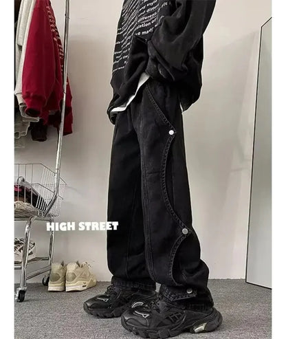 INTERNACIONAL Jeans De Hombre De Pierna Recta Holgados Y Casuales De High