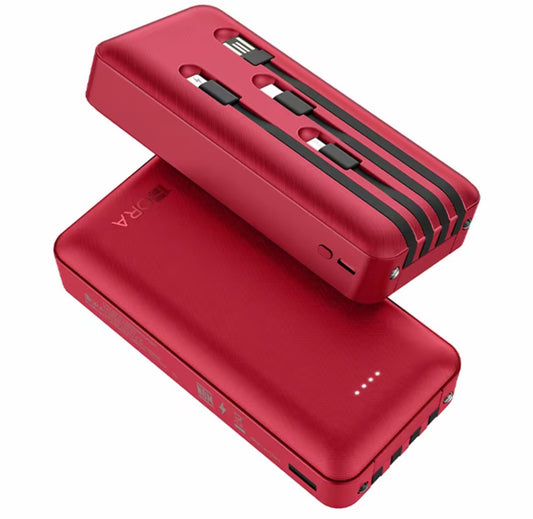 1HORA Power Bank 20000mah Batería Portátil
Con 4 Cables Con Pantalla DigitalGAR159