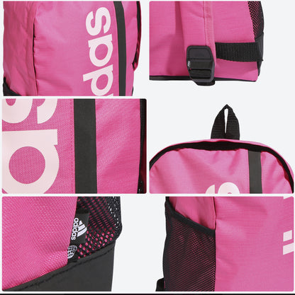 Mochila adidas Dama Essentials Linear Training Rosa Mujer Casual Bolsillo Lateral Cierre Correas Ajustables Laptop Bolsillo Frontal Capacidad 22.5 Lt