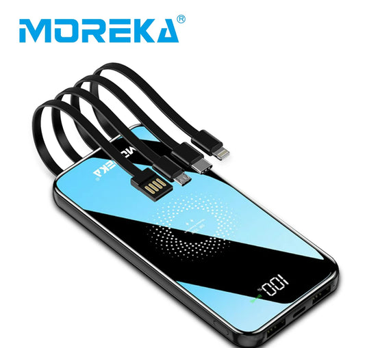 MOREKA K054 10000mAh fuente de alimentación móvil inalámbrica batería portátil 20W, cargador portátil magnético USB C carga rápida, banco de energía batería externa compatible con iPhone 16/15/14 serie, Galaxy, Xiaomi, iPad.