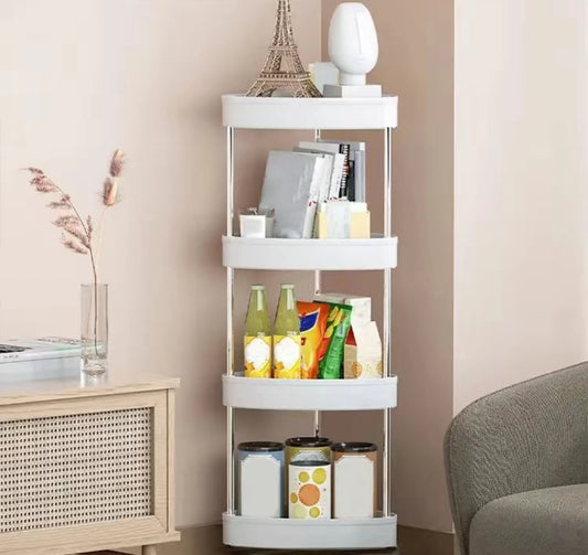 Estante de almacenamiento de esquina de 4 capas, estante de almacenamiento de cocina, estante de almacenamiento multifunción, suministros, esquina de condimentos, artefacto de esquina