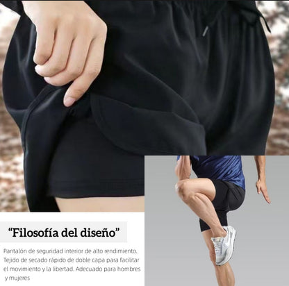 Pantalón Corto Deportivo Lycra 2 En 1 Para Hombre 2pcs