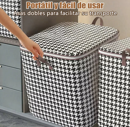 Bolsa de almacenamiento de pata de gallo de gran capacidad de 110L con cremallera, bolsa de embalaje para mudanzas a prueba de polvo para el hogar, caja de almacenamiento para colchas, ropa y pantalones