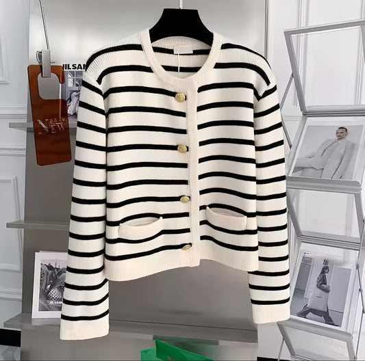 (🌎 PRODUCTO INTERNACIONAL) Suéteres Cárdigan Mujer Otoño Invierno Rayados