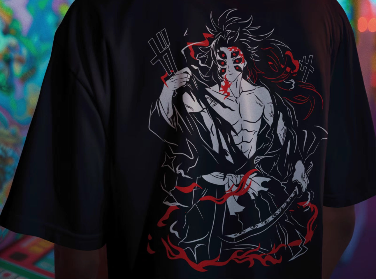 Playera Solomon's DEMON SLAYER KOKUSHIBO I 100% Algodón | Tacto Suave | Anime Streetwear