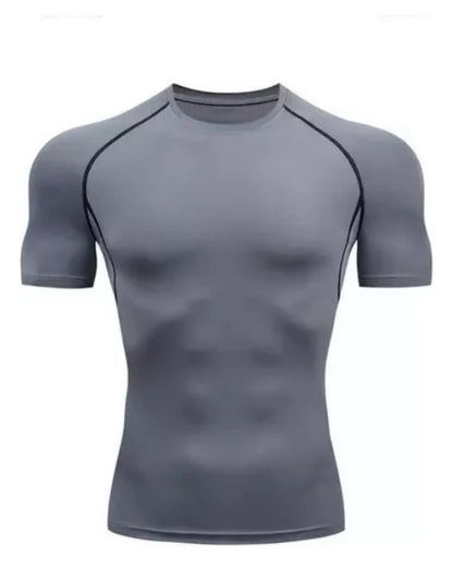 Playera Licra Deportiva Compresión Correr Manga Corta Gym
