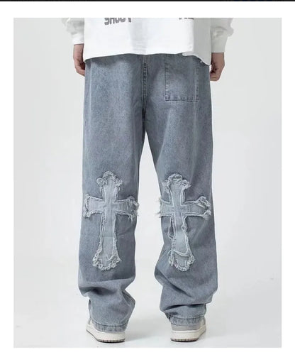 INTERNACIONAL Vaqueros Holgados American High Street Cross Patchwork Par