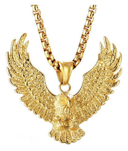 Collar De Águila Acero Inoxidable Dijes Medallas Para Hombre