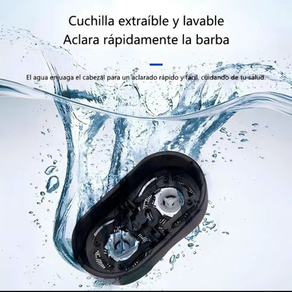 Afeitadora Eléctrica con
Cabezal 3D Desmontable y Lavable, Batería de 24
Horas y Carga Rápida - ¡50% de Descuento!