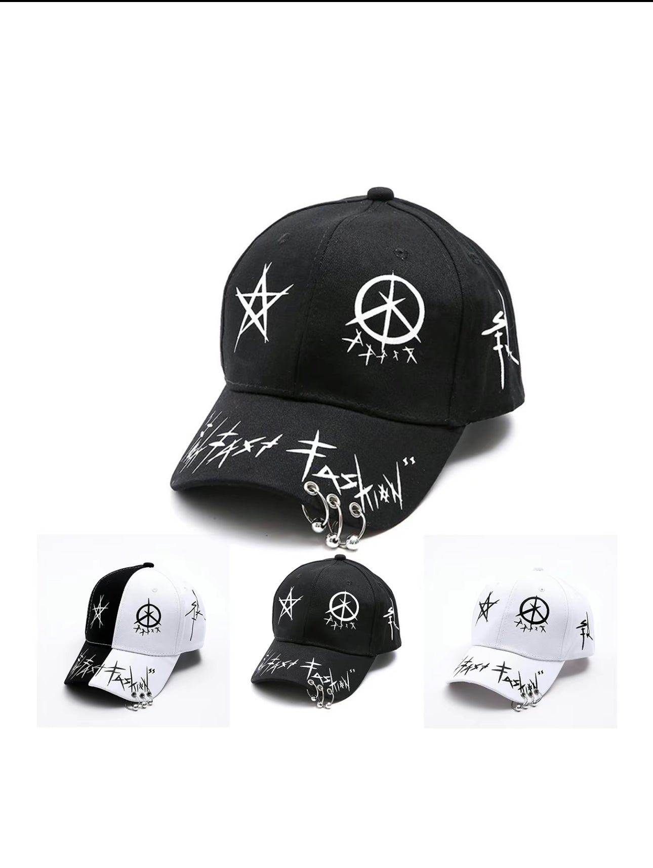 Gorra Unisex de Graffiti Hip Hop, Ajustable con Protección Solar para Primavera y Otoño, Viajes al Aire Libre, Playa y Vacaciones, Accesorio de Moda para Hombres y Mujeres