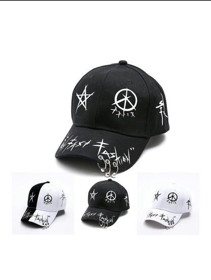 Gorra Unisex de Graffiti Hip Hop, Ajustable con Protección Solar para Primavera y Otoño, Viajes al Aire Libre, Playa y Vacaciones, Accesorio de Moda para Hombres y Mujeres