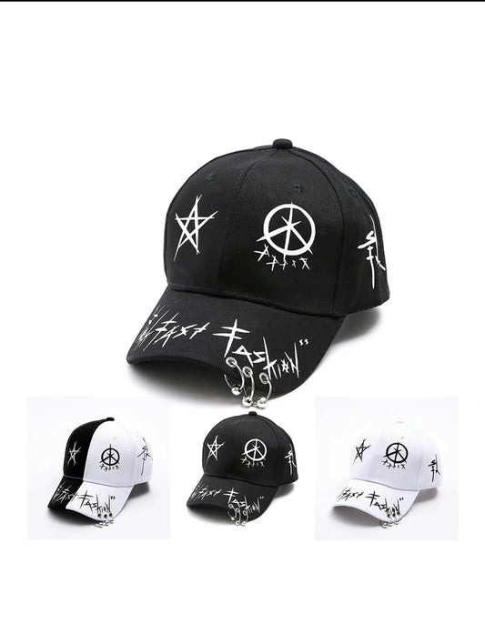 Gorra Unisex de Graffiti Hip Hop, Ajustable con Protección Solar para Primavera y Otoño, Viajes al Aire Libre, Playa y Vacaciones, Accesorio de Moda para Hombres y Mujeres