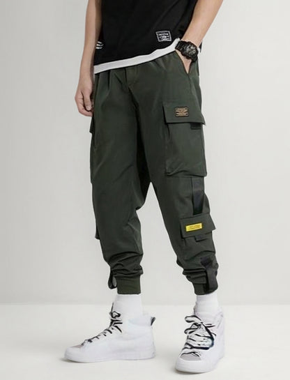 (🌍 PRODUCTO INTERNACIONAL) Pantalones Cargo Casual Harem Joggers Hip Hop Para Hombres B