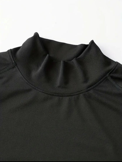 Camiseta de entrenamiento de manga larga de secado rápido para hombre - Top estampado, transpirable y elástico para correr, senderismo, gimnasio y uso casual