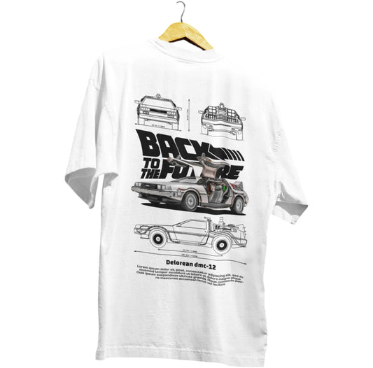 Playera Unisex Oversize Autos -
Dolorean Gris By LL