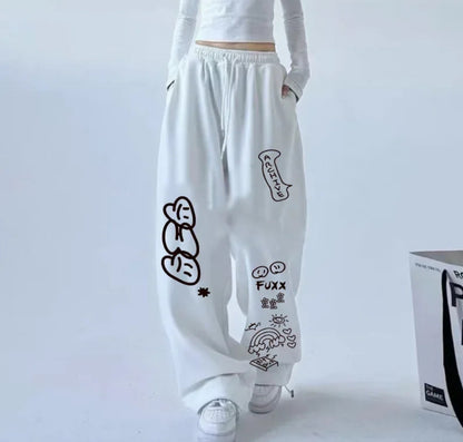 (🌍 PRODUCTO INTERNACIONAL) Pantalones Casuales Con Estampado De Hip Hop, Algodón Y Span