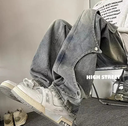 INTERNACIONAL Jeans De Hombre De Pierna Recta Holgados Y Casuales De High