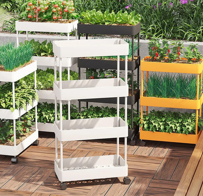 Estante de almacenamiento con ruedas de cuatro capas para cocina, dormitorio, sala de estar, juguetes para refrigerios, baño, inodoro