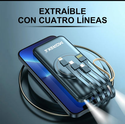 MOREKA K053 10000mAh banco de energía inalámbrico PD 20W carga rápida, cargador portátil magnético USB C, batería portátil externa compatible con iPhone 16/15/14 serie