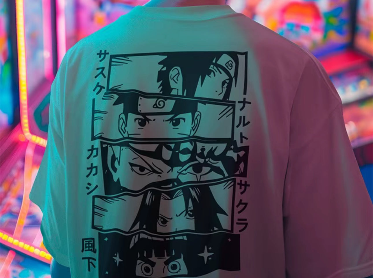 Playera Solomon's NARUTO NINJAS KONOHA | 100% Algodón | Tacto Suave | Anime Streetwear