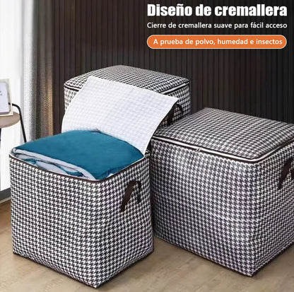 Bolsa de almacenamiento de pata de gallo de gran capacidad de 110L con cremallera, bolsa de embalaje para mudanzas a prueba de polvo para el hogar, caja de almacenamiento para colchas, ropa y pantalones