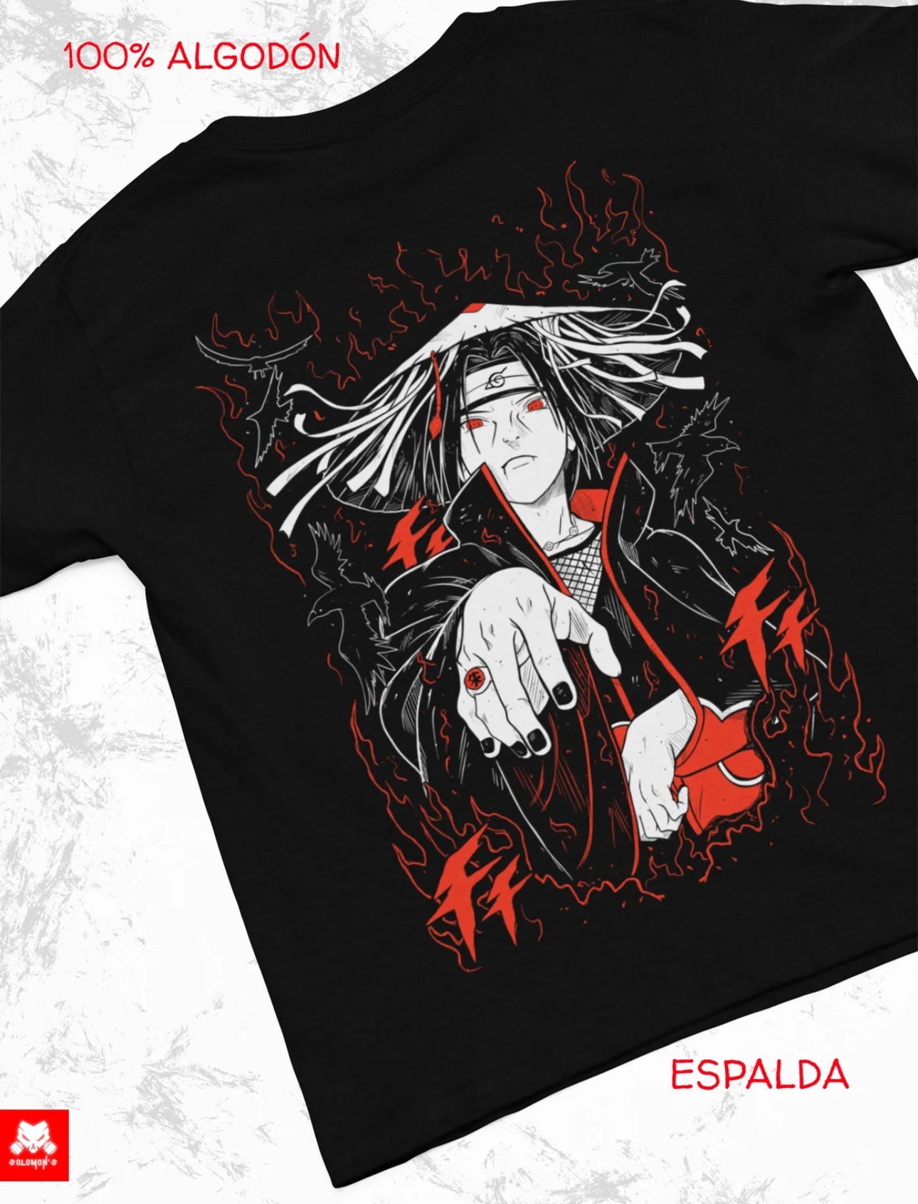 Playera Solomon's ITACHI UCHIHA NARUTO | 100%
Algodón | Tacto Suave | Anime Streetwear