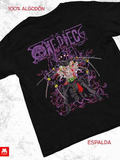 Playera Solomon's ONE PIECE ZORO | 100% Algodón | Tacto Suave | Anime Streetwear