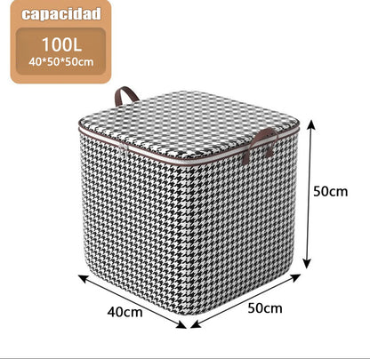 Bolsa de almacenamiento de pata de gallo de gran capacidad de 110L con cremallera, bolsa de embalaje para mudanzas a prueba de polvo para el hogar, caja de almacenamiento para colchas, ropa y pantalones