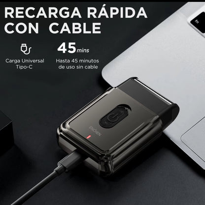ENCHEN MSOO3 Mini Afeitadora Portátil | Diseño de Doble Hoja | Motor de Alta Velocidad |
Afeitadora Recargable por USB | Esenciales de
Viaje | Negro