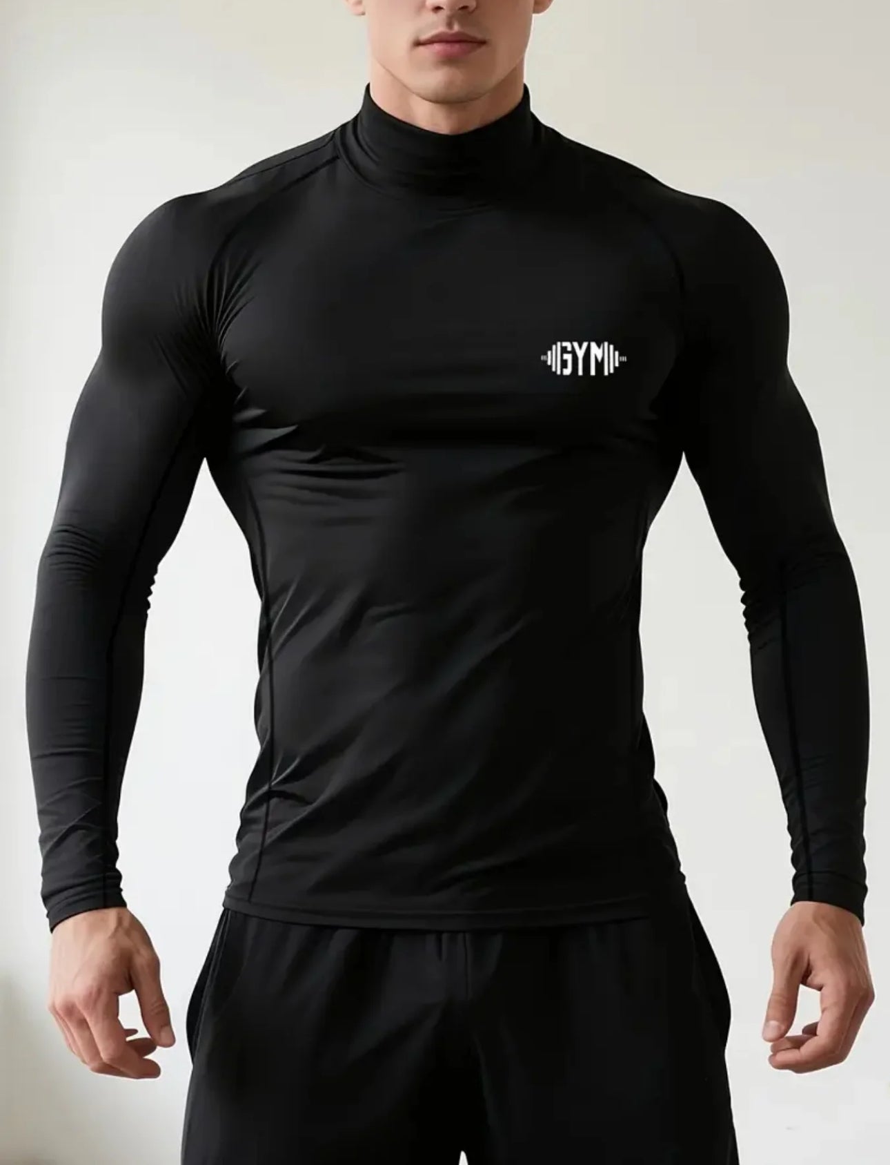 Camiseta deportiva para hombre de corte regular, de secado rápido y transpirable, manga larga, top casual deportivo para gimnasio, correr y senderismo