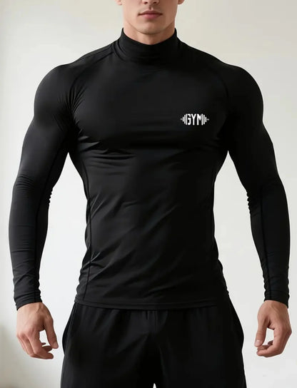 Camiseta deportiva para hombre de corte regular, de secado rápido y transpirable, manga larga, top casual deportivo para gimnasio, correr y senderismo