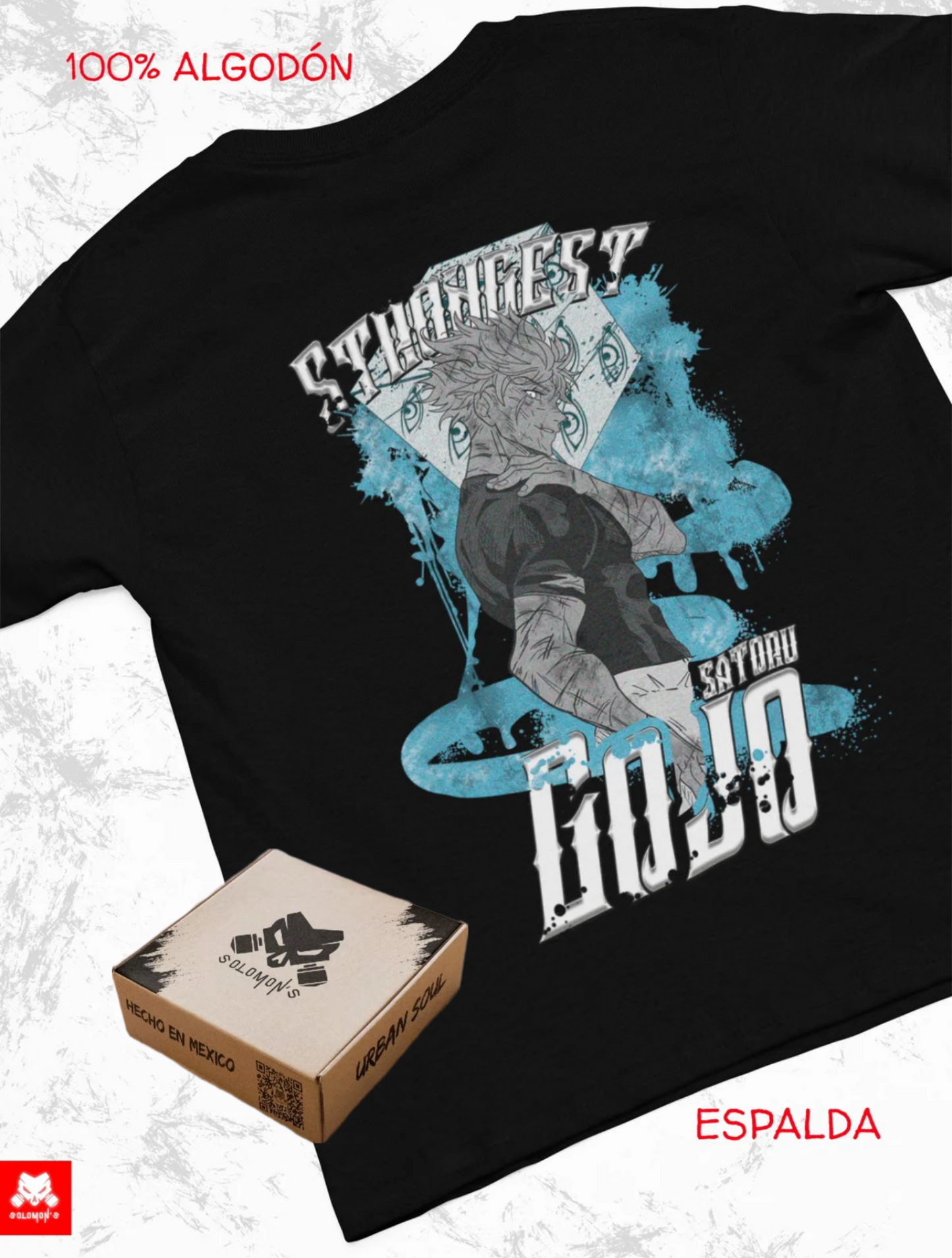 Playera Solomon's GOJO SATORU JUJUTSU
KAISEN 02 | 100% Algodón | Tacto Suave | Anime
Streetwear