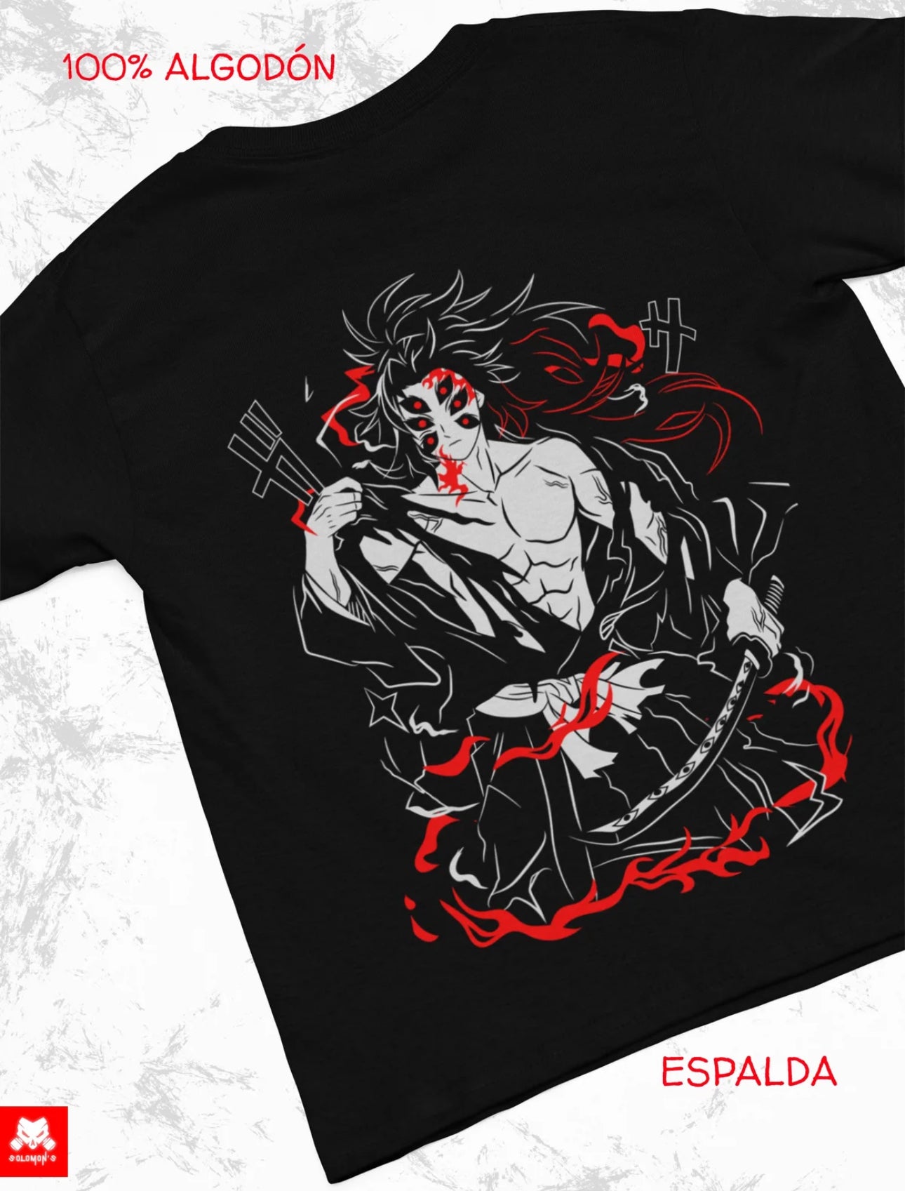 Playera Solomon's DEMON SLAYER KOKUSHIBO I 100% Algodón | Tacto Suave | Anime Streetwear