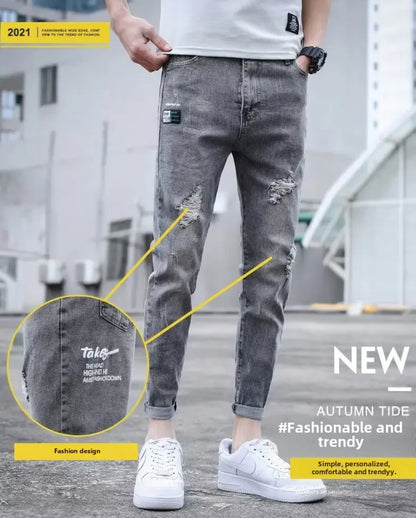 INTERNACIONAL Vaqueros Ajustados Para Hombre, Pantalones Casuales Modernos
