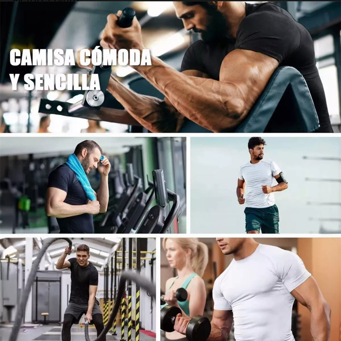 3pzs Playera Licras Deportivas Hombre Compresión Manga Gym