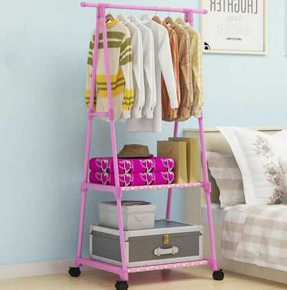 YUQING.FC Closet Tendedero Perchero Rack
Doble Ropa Con Llantas Triangulo