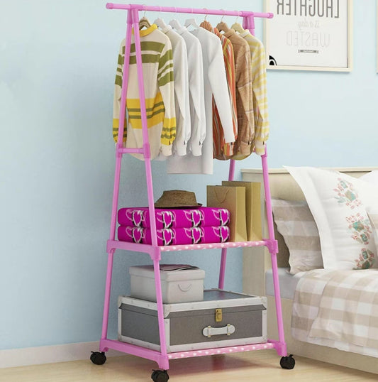 YUQING.FC Closet Tendedero Perchero Rack
Doble Ropa Con Llantas Triangulo