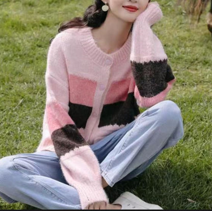 (🌎 PRODUCTO INTERNACIONAL) Cardigan Dulce De Otoño Con Mangas Bombachas Mujer