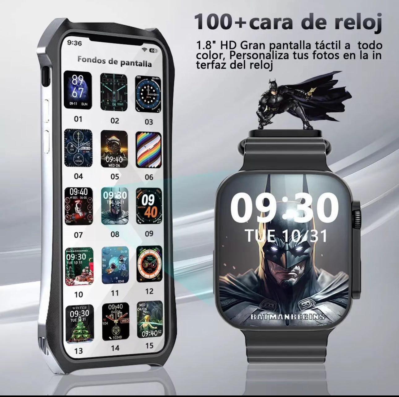 T800 1.99 smartwatch con pantalla súper grande, seguimiento de salud, notificaciones en tiempo real, pasos del ergometro