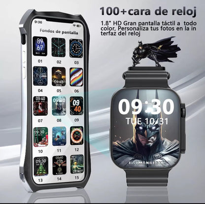 T800 1.99 smartwatch con pantalla súper grande, seguimiento de salud, notificaciones en tiempo real, pasos del ergometro