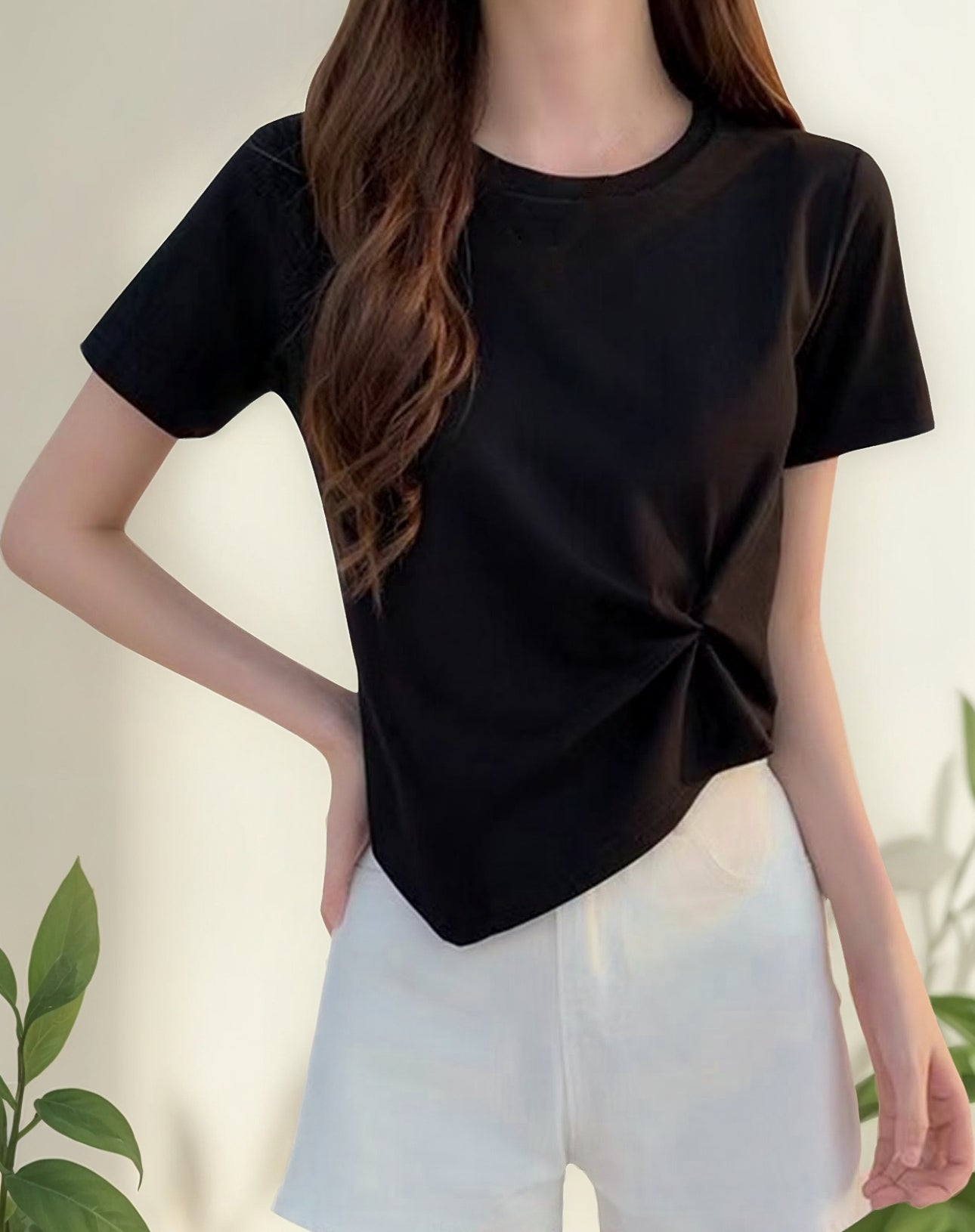 (🌎 PRODUCTO INTERNACIONAL) Top De Moda De Verano Para Mujer, Manga Larga, Con Un Hom