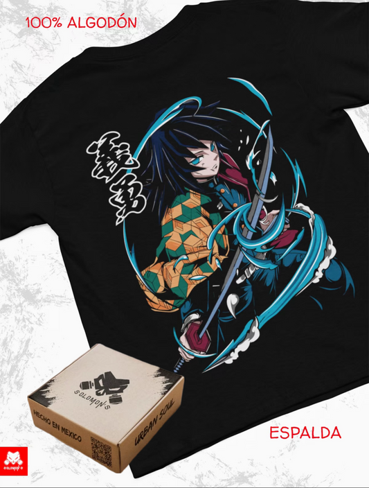 Playera Solomon's GIYU TOMIOKA DEMON
SLAYER | 100% Algodón | Tacto Suave | Anime Streetwear
