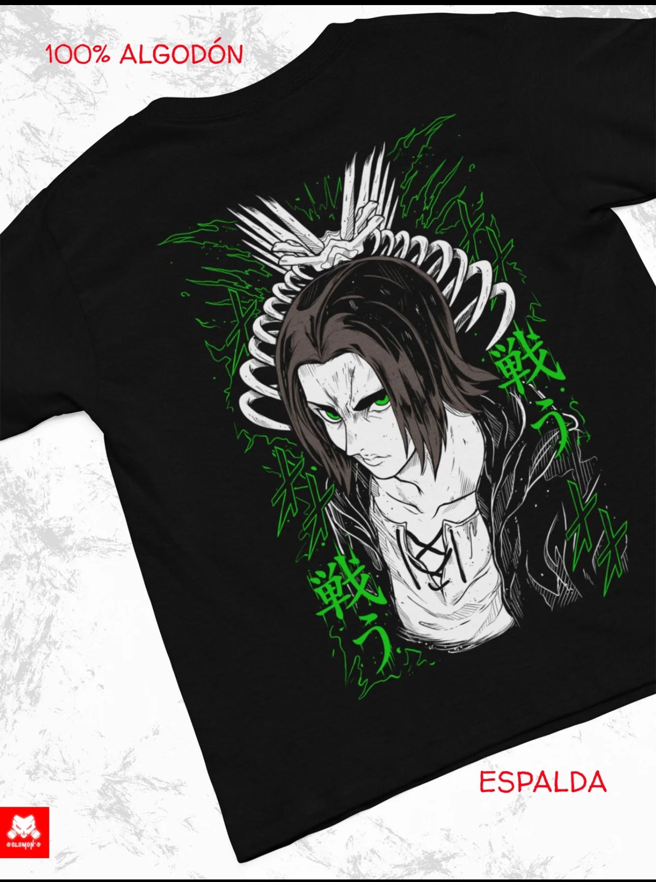 Playera Solomon's EREN - SHINGEKI | 100%
Algodón | Tacto Suave | Anime Streetwear