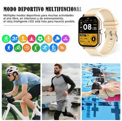 Reloj inteligente llamada sincronización teléfono móvil información hombres y mujeres moda reloj
deportivo