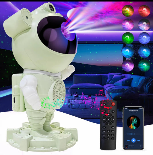 Proyector de galaxia, luz nocturna con control remoto de nebulosa, estrella y luna, ruido blanco Bluetooth, luces LED para recámara, Proyector de luz de astronauta, proyector de luz nocturna de galaxia con temporizador y control remoto, proyector de ciel