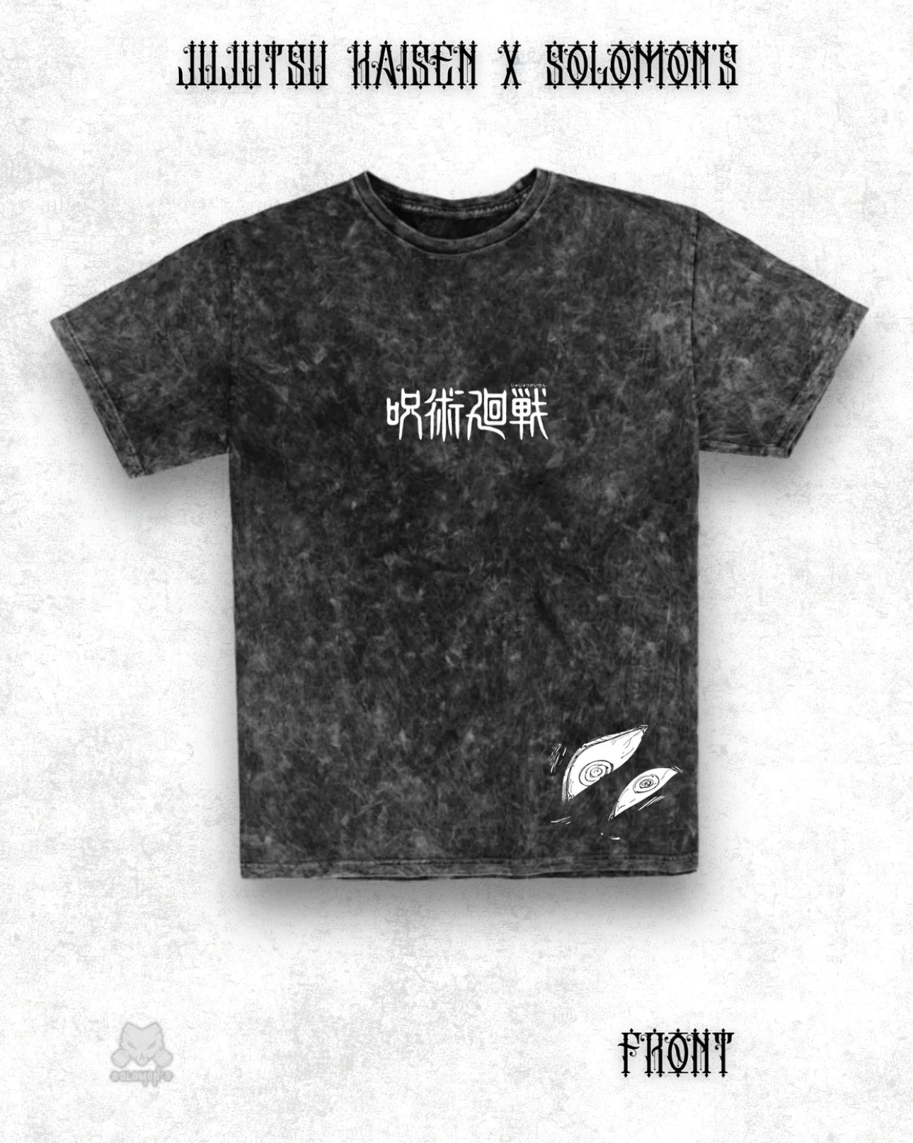 Playera JJK Megumi X Solomon's - Mineral Wash -
100% Algodón