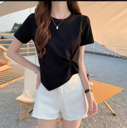 (🌎 PRODUCTO INTERNACIONAL) Top De Moda De Verano Para Mujer, Manga Larga, Con Un Hom