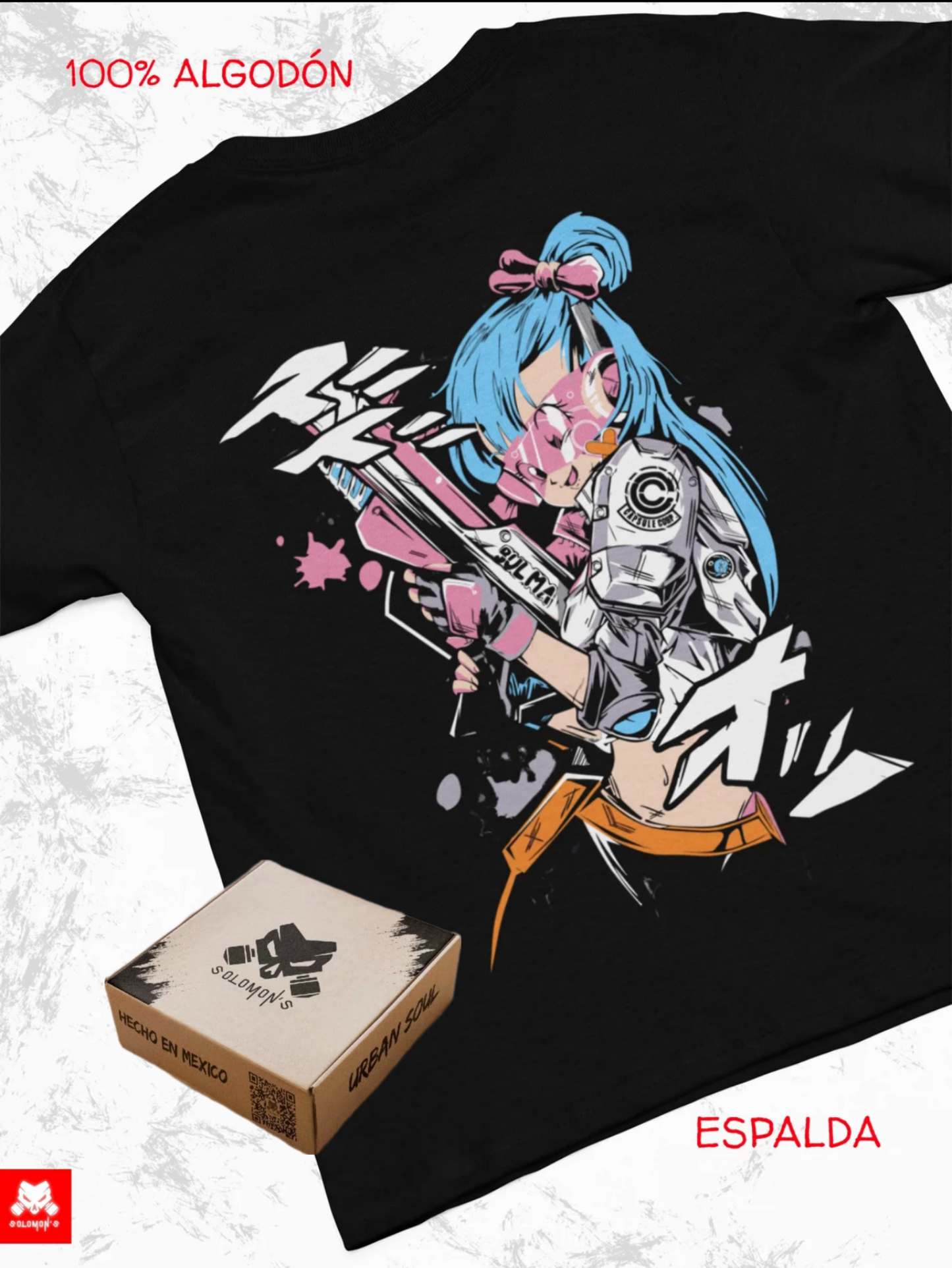Playera Solomon's BULMA DRAGON BALL | 100%
Algodón | Tacto Suave | Anime Streetwear